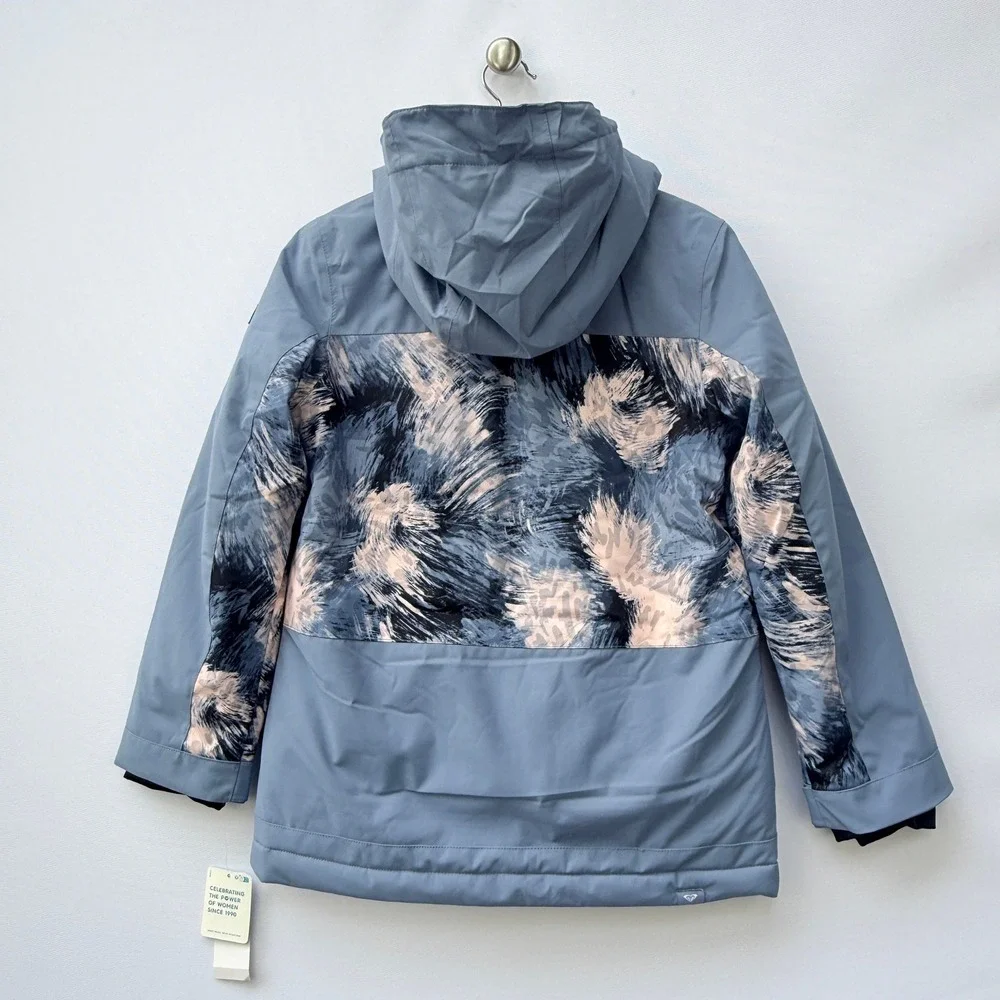 NEW Roxy Girls Large Snow Jacket Blue Wild Wind DryFlight Ski Snowboard Gorpcore